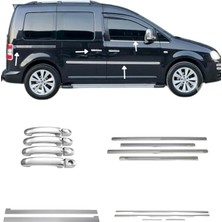 Ack Dizayn Volkswagen Caddy 2004-2010 Yan Krom Set (Yan Kapı Çıtası-Cam Çıtası-Kapı Kolu-Sürgü Çıtası) A+
