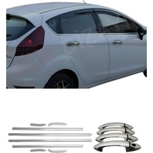 Ack Dizayn Ford Fiesta 2008-2017 Araca Özel Krom Cam Çıtası + Krom Kapı Kol 2'li Set A+ Paslanmaz Çelik