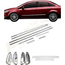 Ack Dizayn Fiat Linea 3'lü Krom Yan Set ( Yan Kapı Çıtası-Cam Çıtası-Kapı Kol) A+