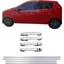Ack Dizayn Hyundai I20 2008-2014 Araca Özel Krom Cam Çıtası + Krom Kapı Kol 2'li Set A+ Paslanmaz