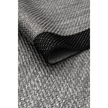 Sere Serpe Kolay Temizlenen Yıkanabilir Bordürlü Kaymaz Taban Tozumaz Halı 6635 Siyah Gri