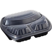 3 Bölmeli Kapaklı Gıda Kabı (Sıcağa Dayanıklı) 50 Adet