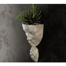 Razmo Housetredn Minimalist Duvar Dekoru Dekoratif Sukulent ve Çiçeklik, Modern Duvar Dekoru, Antrasit/beyaz (Opsiyonel Renk), Askılı Estetik Saksı Woman Wall Flower Pot 2 (Beyaz)