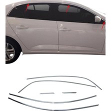Ack Dizayn Renault Megane 4 Sedan 2016+ Araca Özel Krom Cam Üst Çıtası A+ Paslanmaz Çelik