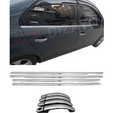 Ack Dizayn Volkswagen Jetta 2011+ Araca Özel Krom Cam Çıtası + Krom Kapı Kol 2'li Set A+ Paslanmaz