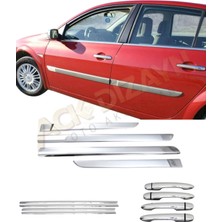 Ack Dizayn Renault Megane 2 Sedan 3'lü Krom Yan Set (Yan Kapı Çıtası-Kapı Kol-Cam Çıtası) A+