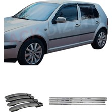 Ack Dizayn Volkswagen Golf 4 Krom Cam Çıtası + Krom Kapı Kol 2'li Set A+ Paslanmaz Çelik