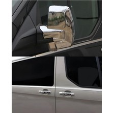 Ack Dizayn Ford Custom 2013-2020 Araca Özel Krom Kapı Kol + Abs Ayna Kapağı A+ Paslanmaz