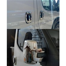 Ack Dizayn Iveco Daily 2014-2024 Minibüs Araca Özel Abs Krom Ayna Kapağı + Krom Kapı Kol 2'li Set Paslanmaz