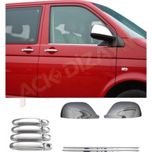 Ack Dizayn Transporter T5 2010-2015 3'lü Krom Seti (Ayna Kapağı+Cam Çıtası+ Kapı Kol) A4