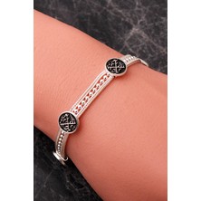 Sümer Telkari Mezopotamya Makas & Tarak Sembolü Midyat Hasırı 925 Ayar Gümüş Bileklik 4870