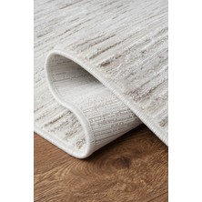 Lexa Home Bej Krem Çizgili Modern Salon Halısı - Tozumaz Antialerjik Oturma Odası Halısı ve Yolluk