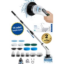 Prohane Şarjlı ve Elektrikli Temizlik Fırçası | 14 Başlık Dahil | Çok Fonksiyonlu Temizleme Makinası