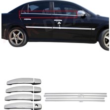 Ack Dizayn Opel Vectra C Araca Özel Krom Cam Çıtası + Krom Kapı Kol 2'li Set Paslanmaz Çelik