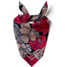 618 Concept 55X55 Çizgili Yapraklı Bandana / Fular