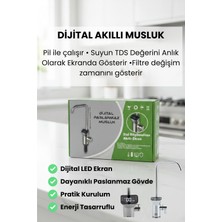 Soft Hydra LED Ekranlı Paslanmaz Çelik Mutfak Musluğu – Dijital Göstergeli Batarya