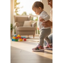 Enoch Anime Karakter Baskılı ve Cırtlı Bebek Ilk Adım Spor Ayakkabı