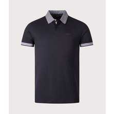 Boss Erkek Normal Kesim Kısa Kollu Nem Yönetimi Özellikli Esnek Pamuklu Kumaş Lacivert Polo Yaka T-Shirt 50554583-402