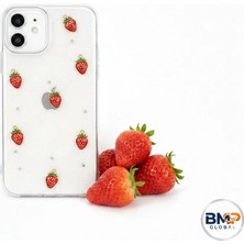 Iphone 12 Uyumlu Çilek Desenli -3 Boyutlu Kabartma Detaylı Premium Koruma