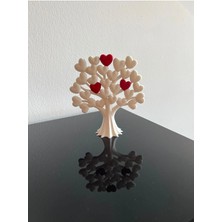 Kalpli Aşk Ağacı Biblo | Dekoratif Romantik Masaüstü Hediye 3D Baskı Figür