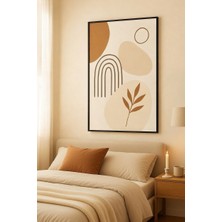 Safir Design Bej ve Tarçın Renkli Iskandinav Tasarım Çerçeveli Tablo