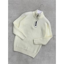 More Black Comfort Regular Fit Rahat Kalıp Fermuarlı Dik Yaka Basic Düz Sweatshirt