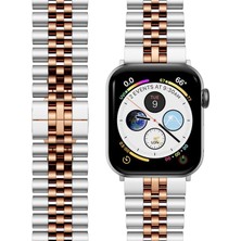 Alstrap Apple Watch 11-10(42MM) 9 8 7(41MM) 5 6 SE(40MM) Uyumlu  Paslanmaz Çelik Tasarım Kordon