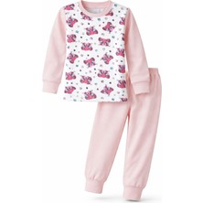 Remsa Kız Çocuk Pamuklu Desenli Pijama Takımı 6068-05 Pudra