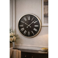 Mars Concept 45 cm Duvar Saati – Siyah Zemin Metal Çerçeveli Klasik Duvar Saati