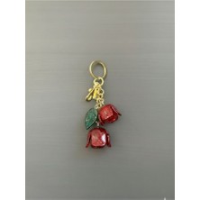 Januga Kadın Çanta Gold Detaylı Gül Charm ve Anahtarlık Çanta Aksesuar