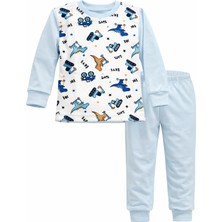 Remsa Çocuk Pamuklu Desenli Pijama Takımı 6068-06 Bebe Mavi