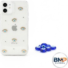 Iphone 12 Uyumlu Nazar Boncuklu 3 Boyutlu Kabartma Detaylı Premium Koruma
