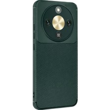 Paladyum Case Honor Magic 8 Lite Uyumlu Auto Focus Karbon Görünüm Silikon Koyu Yeşil Kılıf