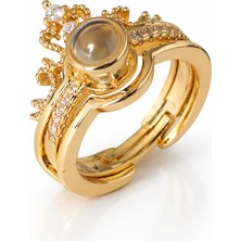 Formzen 316L Paslanmaz Çelik Lovelens Ayarlanabilir Çift Yüzük – Gizli Yazılı