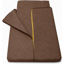 Zish Home Kahverengi Taşınabilir Kendinden Fermuarlı Tulumlu Katlanır Kamp Yatağı Anne Yanı Yer Yatağı 5cm