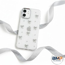 Iphone 12 Uyumlu Gri Kurdele 3 Boyutlu Kabartma Detaylı Premium Koruma