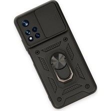 AyrStore Newface Poco M4 5g Kılıf Pars Lens Yüzüklü Silikon - Siyah