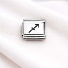 Çelik Nomination Charm Yay Burcu | Paslanmaz Çelik Bileklik Charmı | Burç Temalı Şık Takı