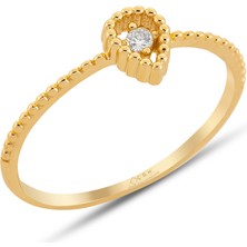 ÇGK KUYUMCULUK  Damla Model Çıtır Altın Yüzük ÇGKY0104