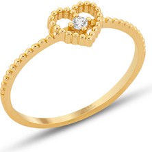 ÇGK KUYUMCULUK  Kalp Model Çıtır Altın Yüzük ÇGKY0106