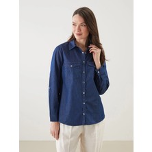 Lc Waikiki Yeni Sezon Gömlek Yaka Kadın Jean Tunik