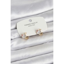 HERŞEYBURDAMODA Kitty Model Gold Renk Pirinç Çocuk Küpe