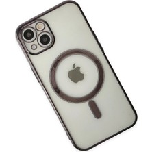 AyrStore Newface Iphone 14 Kılıf Magneticsafe Lazer Silikon - Siyah