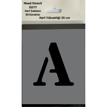Mood Stencil Harf Boyama Şablonu X077 Harf Yüksekliği 25 cm