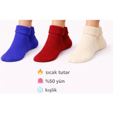 Perili Yünlü Bot Çorabı 3lü