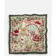 Fresh A Cındırella's Dream Desen Floş Viskon Eşarp Forest