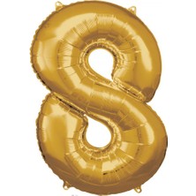 İKM Rakam Folyo Balon 40INÇ Altın -8-