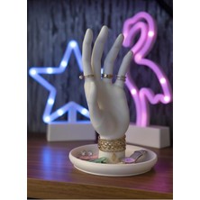 Dekoratif El Şeklinde Takı Standı | Yüzük Bileklik Kolye Organizeri Masaüstü Takı Düzenleyici