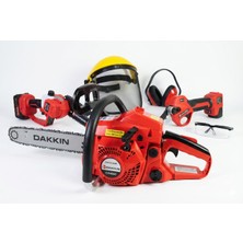 Dakkın 6'lı Dev Bahçe Seti: 2 Hp Benzinli Motor + Akülü Testere & Makas + Siperlik, Gözlük, Kulaklık (Full Takım)