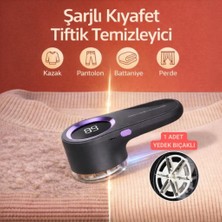 Coofbe Dijital Ekranlı Şarjlı 6 Bıçaklı Şarjlı Tüy Temizleme ve Tiftik Temizleme Makinesi Tiftik Toplayıcı